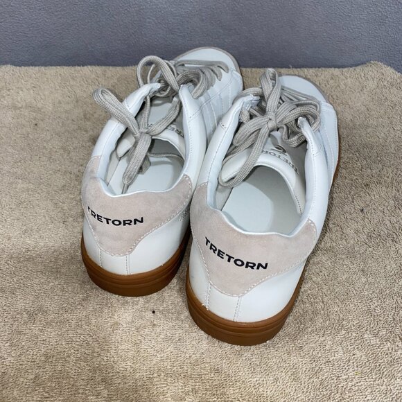 Tretorn Kick Serve White Leather Sneakers Gum Sole Men’s Size 10M Lace-Up - Picture 2 of 8